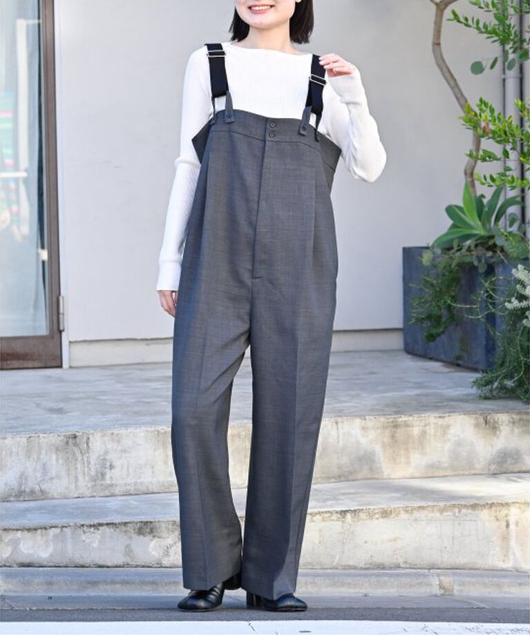 OUTDOOR PRODUCTS Usual Things「ORDINARYベアサロペット」|オールインワン|グレーA