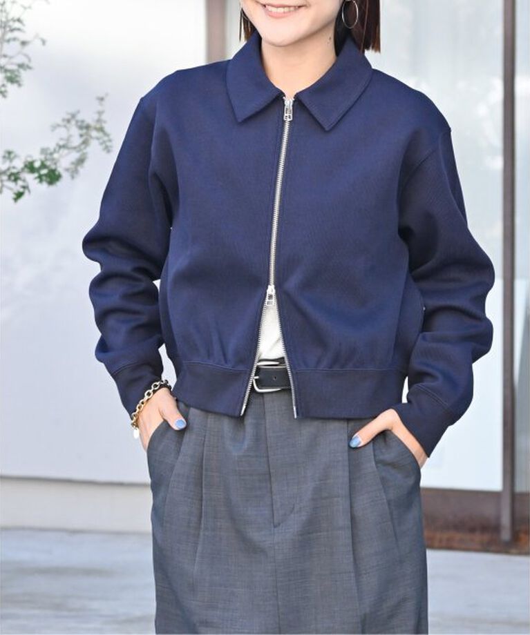 OUTDOOR PRODUCTS Usual Things「畦ライクジャージー ジップアップカーデ」|カーディガン|ネイビー
