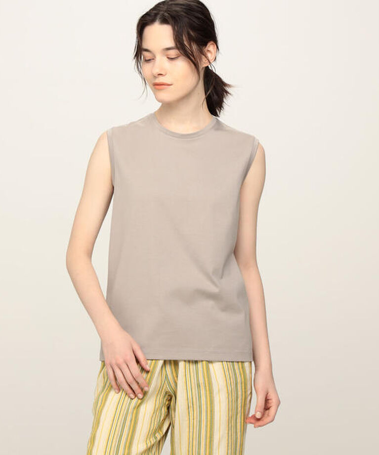 GALERIE VIE「ファインコットン ノースリーブプルオーバー」|Tシャツ・カットソー|