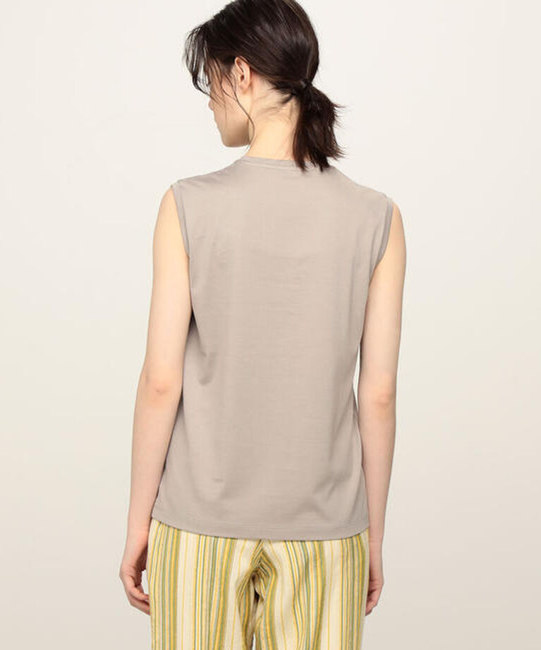 GALERIE VIE「ファインコットン ノースリーブプルオーバー」|Tシャツ・カットソー|