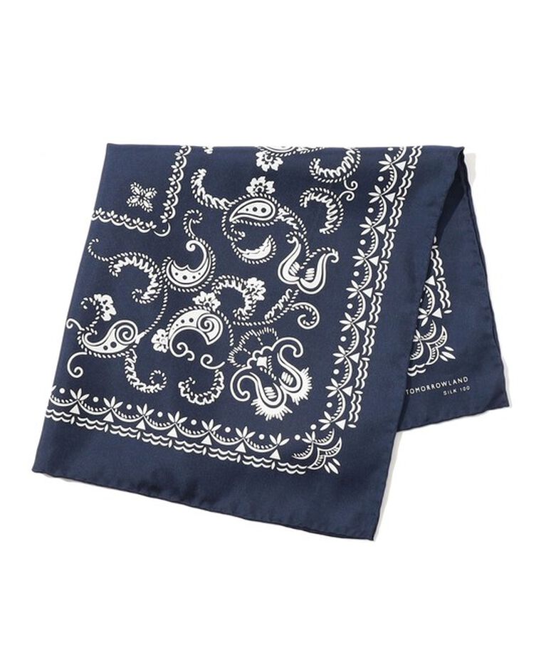 TOMORROWLAND GOODS「TOMORROWLAND シルク バンダナ」|バンダナ・スカーフ|64 ブルー系
