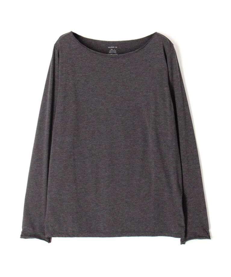 GALERIE VIE「スムージーコットン ボートネックプルオーバー」|Tシャツ・カットソー|17 チャコールグレー