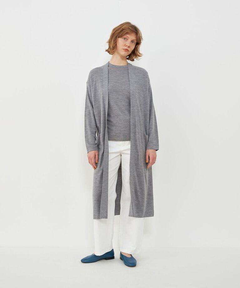 GALERIE VIE「ウールスムース Vネックロングカーディガン」|カーディガン|