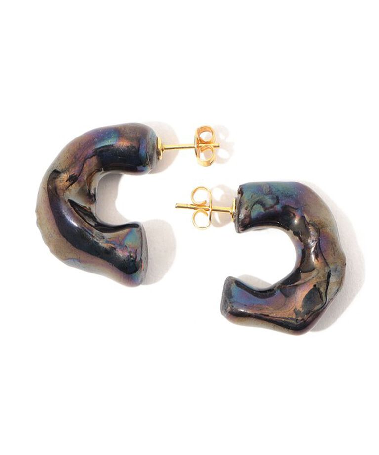 TOMORROWLAND GOODS「LEVENS PIEDRA HOOPS ピアス」|ピアス|19 ブラック