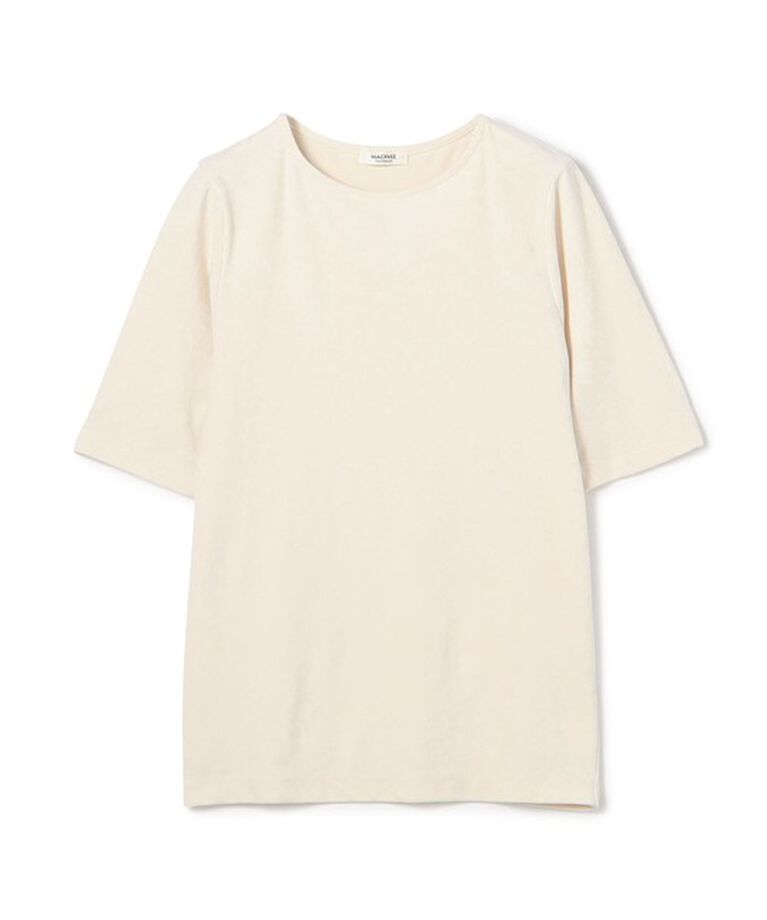 MACPHEE「ベロアジャージー ハーフスリーブプルオーバー」|Tシャツ・カットソー|11 ホワイト