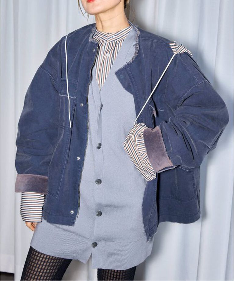  「NO COLLAR DUCK ジャケット」|その他|ネイビー