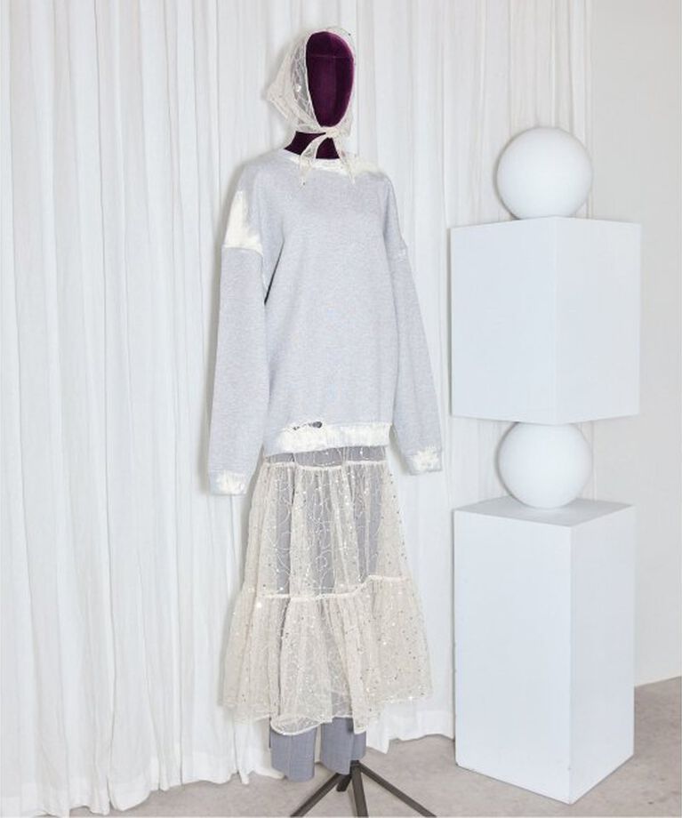  「SARA MALLIKA SHINY SEQUIN EMBROIDERY SKIRT 020351SN2：スカート」|スカート|