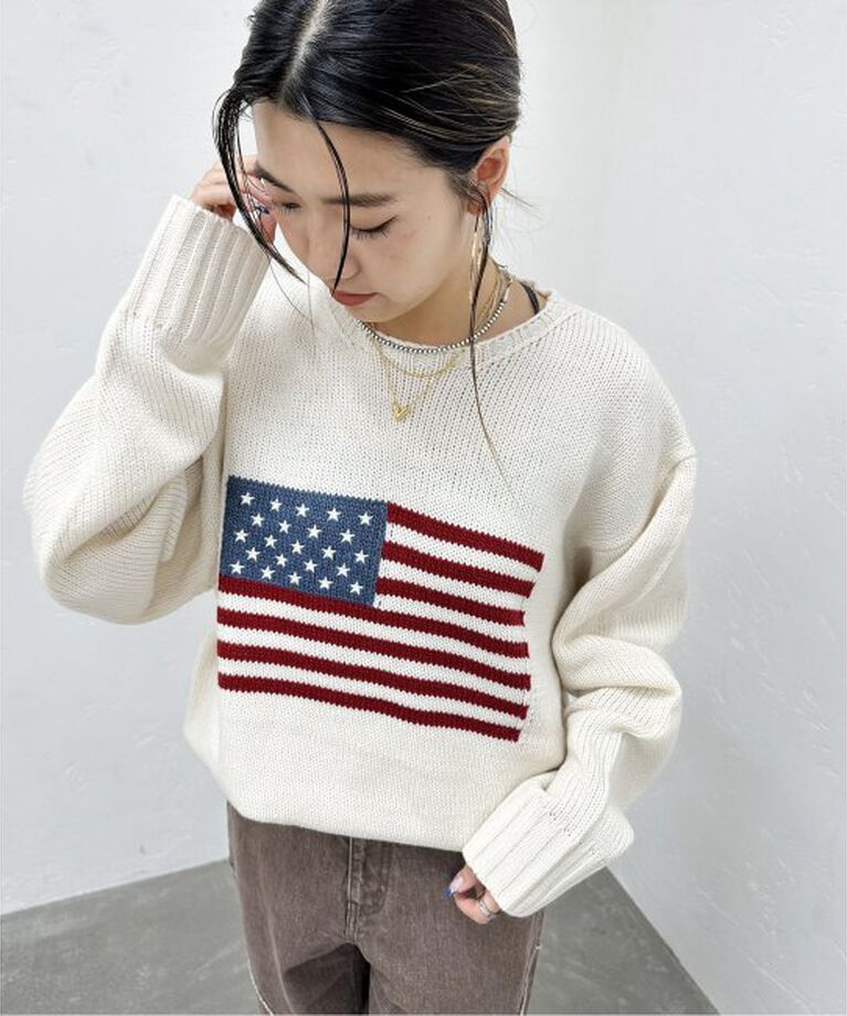 JOINT WORKS「《追加》SUNNY SPORTS/サニースポーツ flag crew sweater」|ニット・セーター|ホワイト