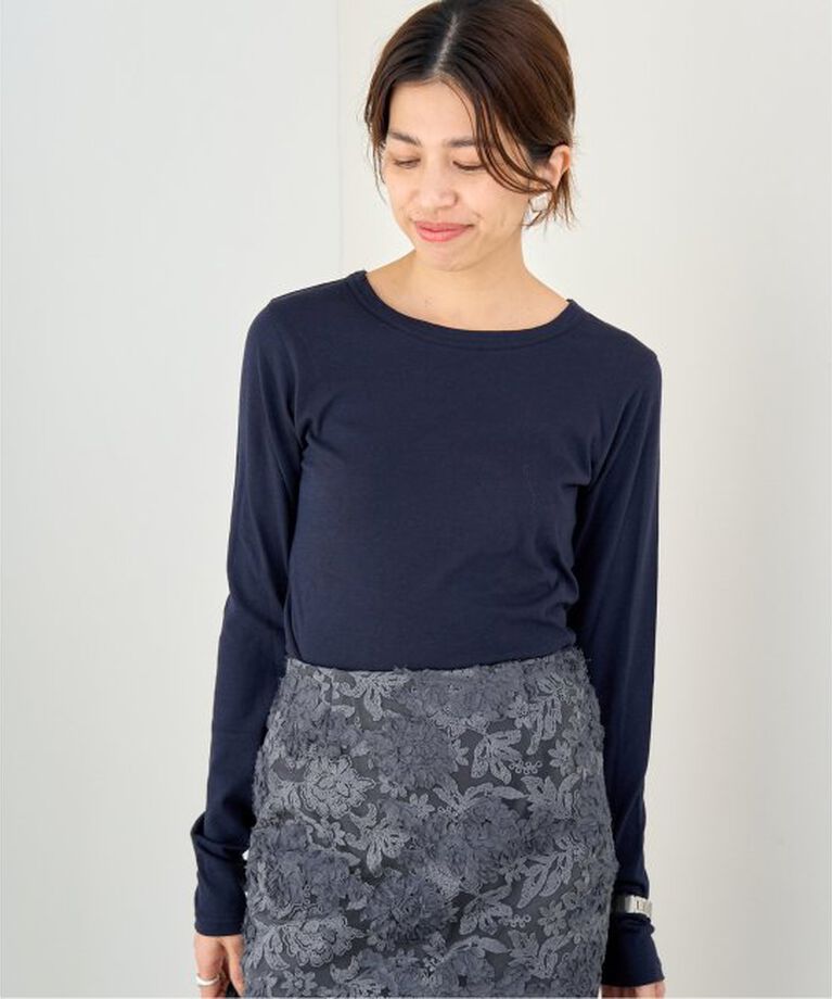 IENA「コットンシルクテンジク クループルオーバー」|Tシャツ・カットソー|