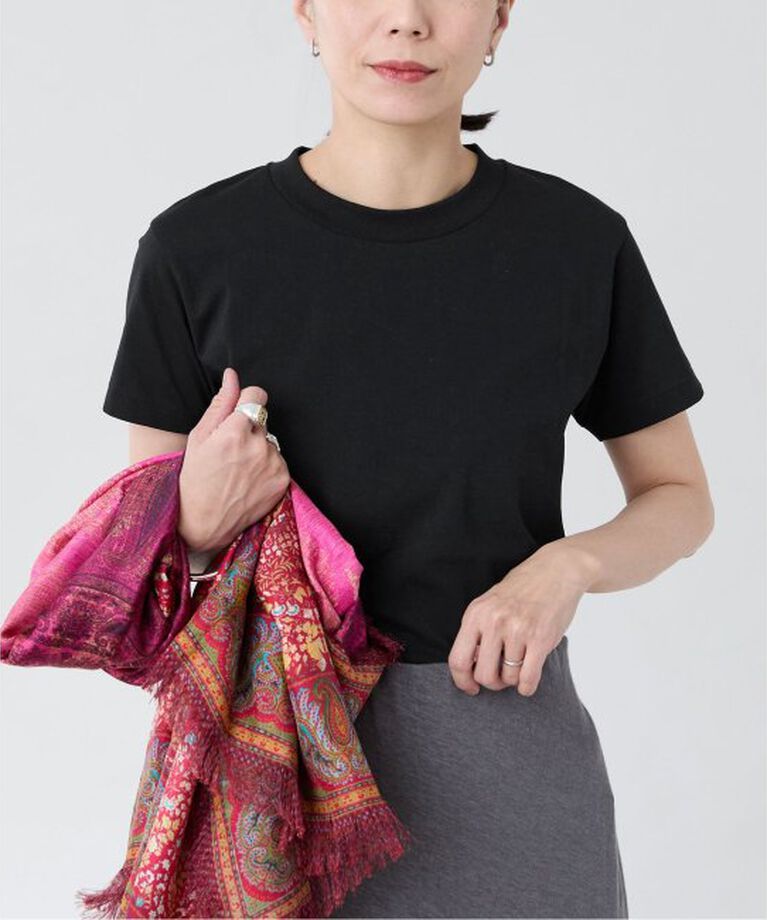 VERMEIL par iena「ATON（エイトン） CREWNECK T-SHIRTS KKAGGM0115」|Tシャツ・カットソー|ブラック