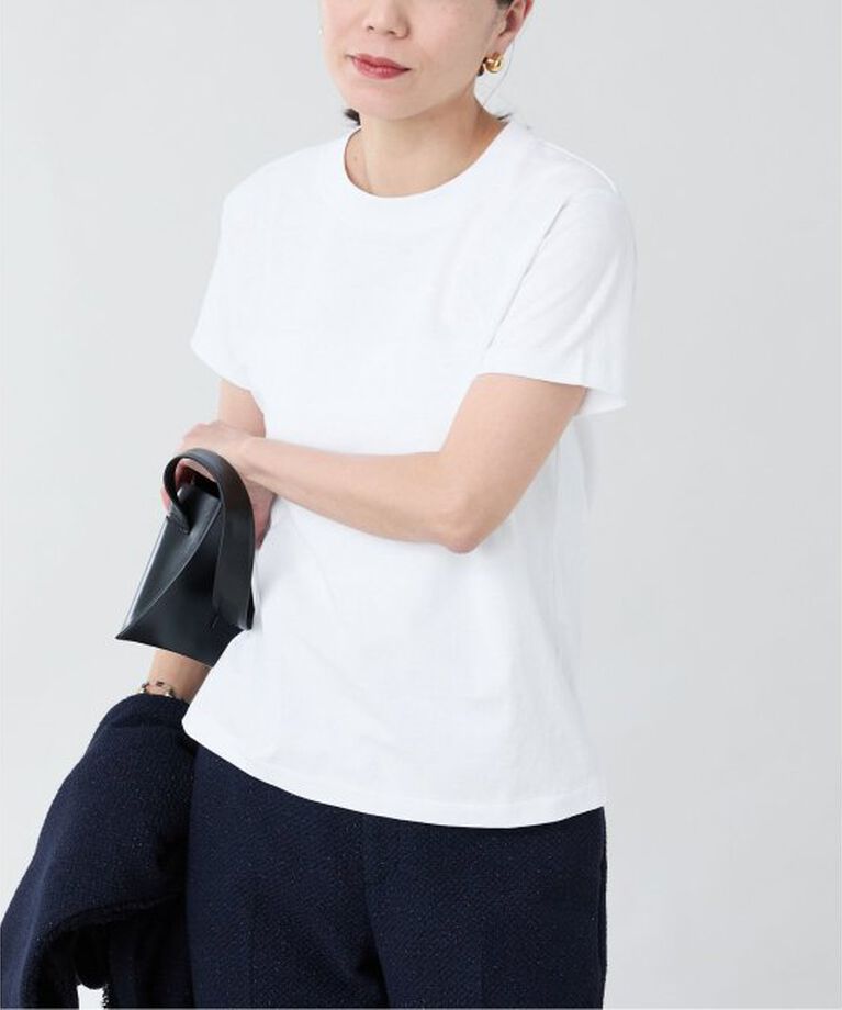 VERMEIL par iena「ATON（エイトン） CREWNECK T-SHIRTS KKAGGM0115」|Tシャツ・カットソー|ホワイト