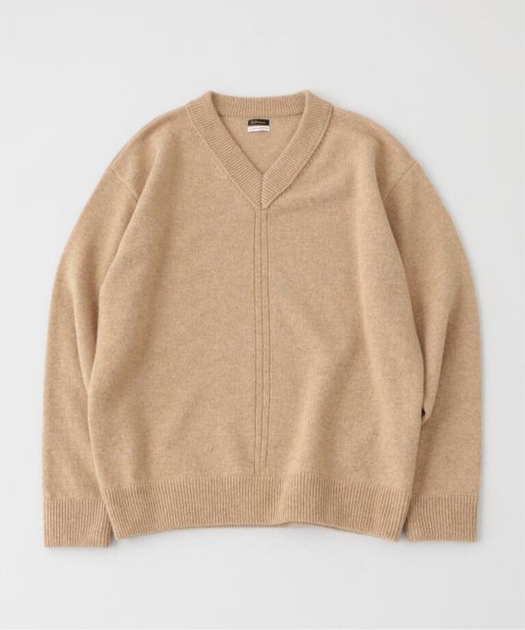 EDIFICE「Letiquette × ETS.MATERIAUX　FRENCH ARMY V-KNIT」|ニット・セーター|キャメル