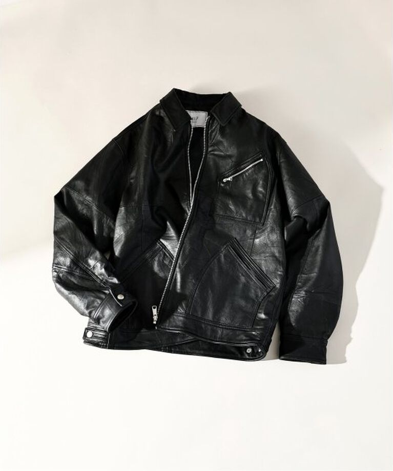 417 EDIFICE「アップサイクルレザーブルゾン」|ライダースジャケット|
