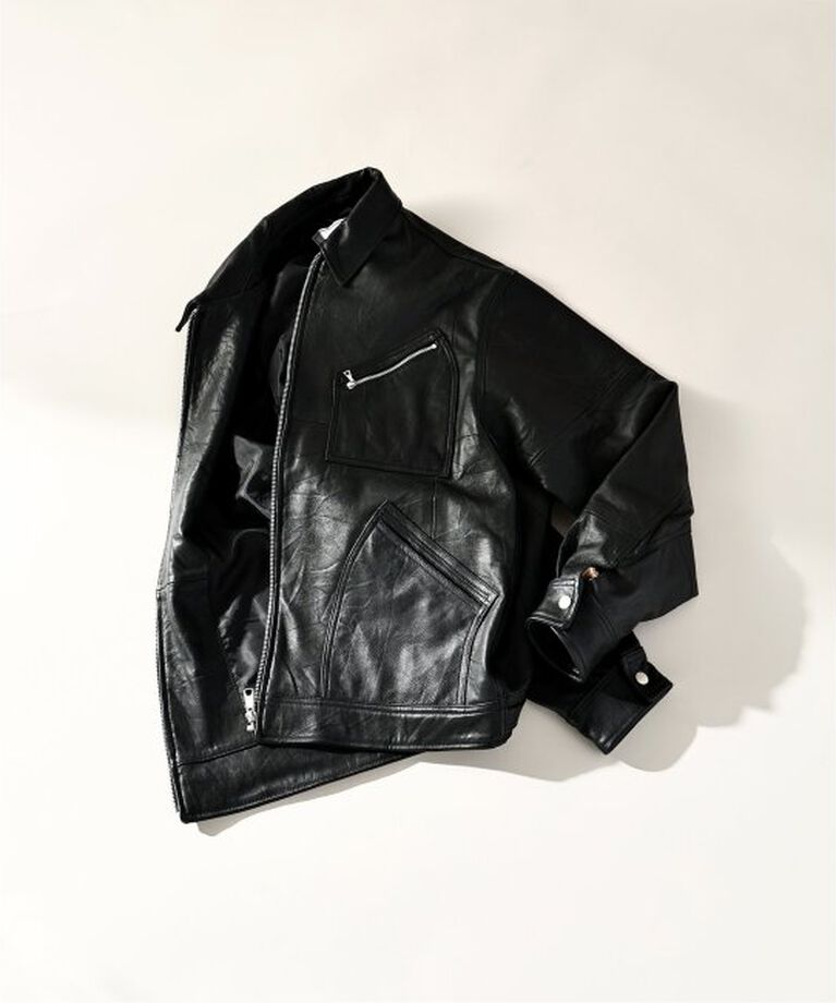 417 EDIFICE「アップサイクルレザーブルゾン」|ライダースジャケット|
