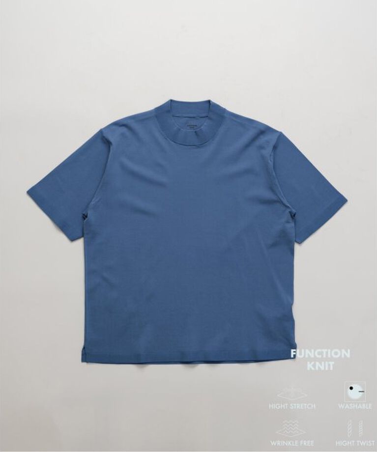 EDIFICE「”MULTI FUNCTION” モックネック ニットTシャツ」|ニット・セーター|ブルー A