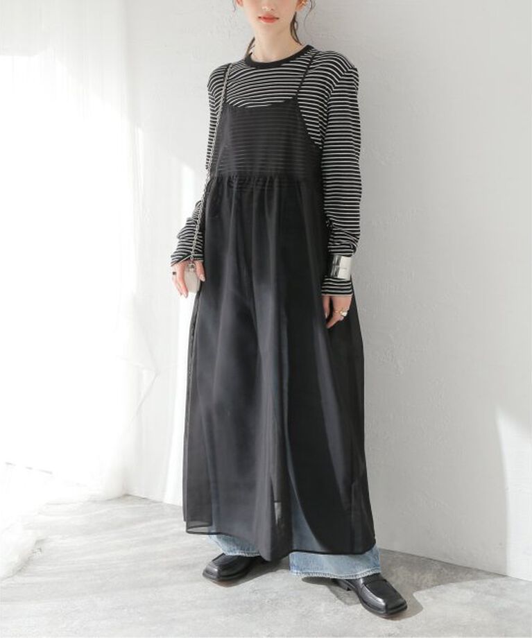 JOURNAL STANDARD「コットンポリエステルオーガンジーオーバーキャミワンピース」|ワンピース|ブラック