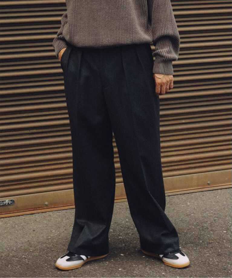 JOURNAL STANDARD「W/CA サキソニー オッド 2タックワイドパンツ」|スラックス|