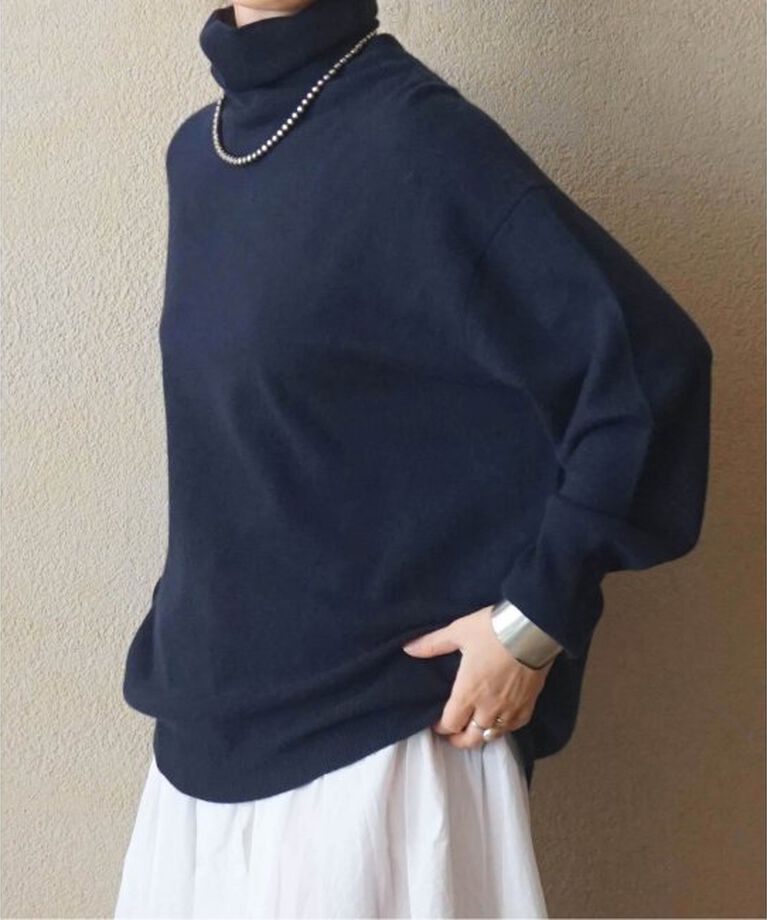 journal standard luxe「カシミヤタートルネックプルオーバー」|ニット・セーター|ネイビー