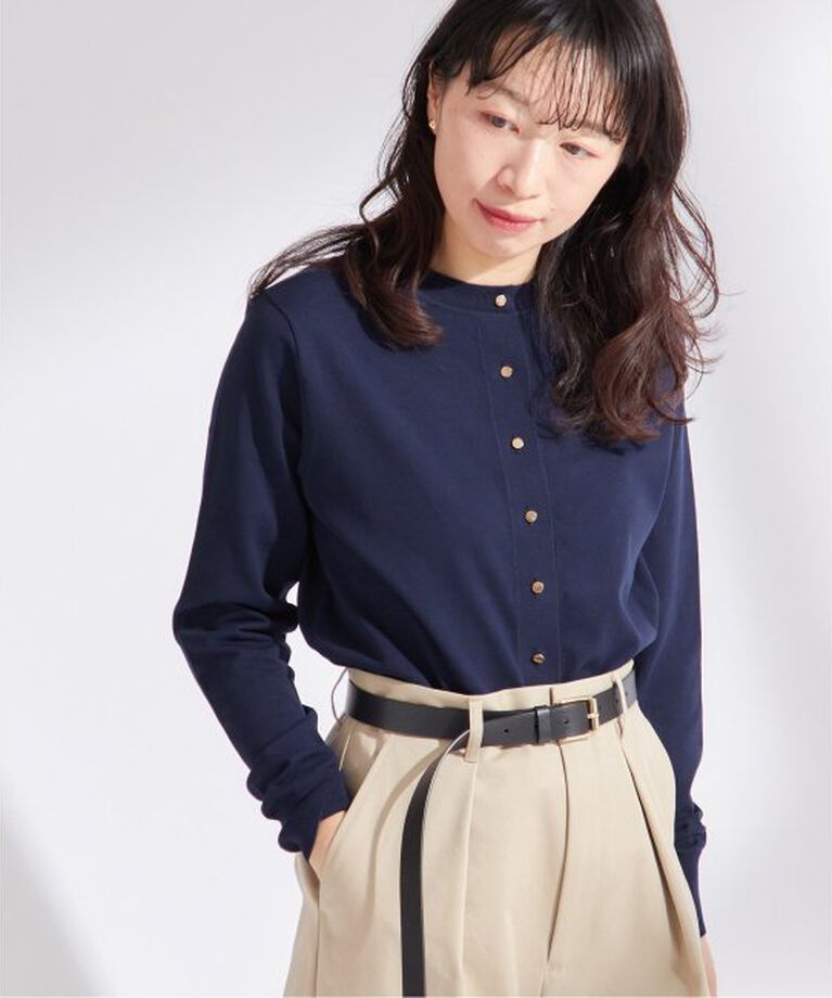 journal standard L'essage「クリアコットンクルーネックカーディガン」|カーディガン|ネイビー