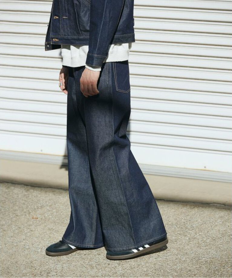 JOURNAL STANDARD「デニム タブキャノンパンツ」|デニム|ネイビー