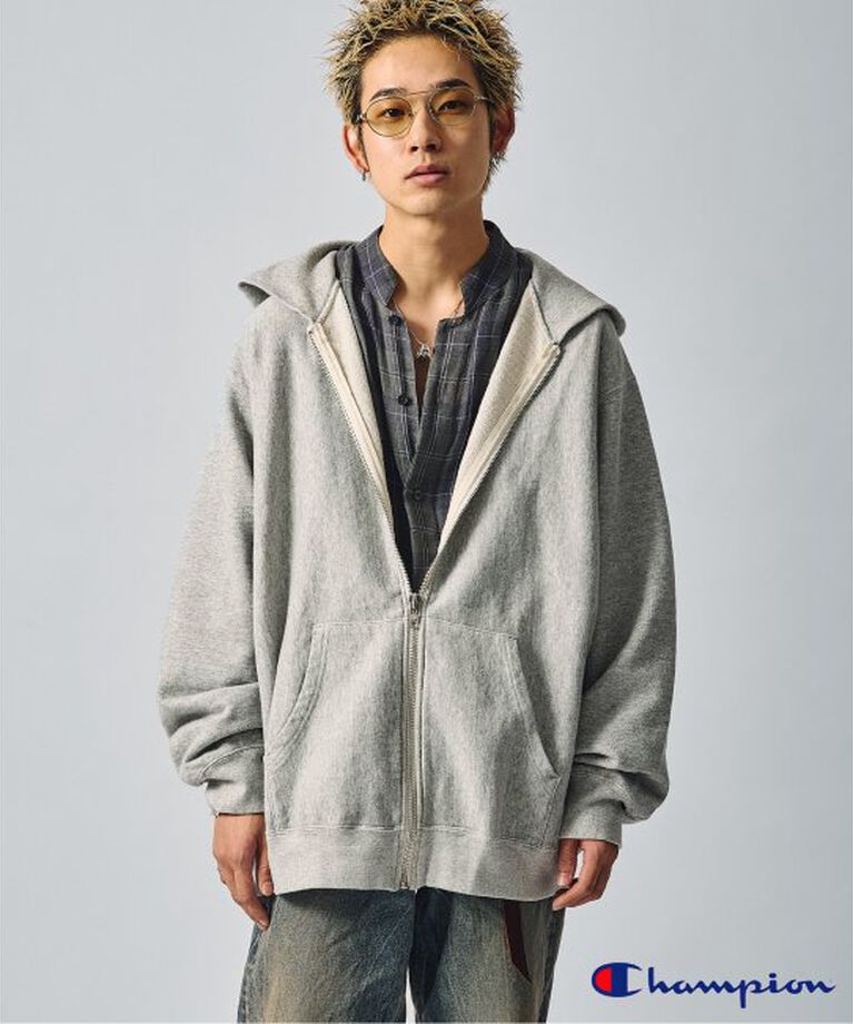 JOURNAL STANDARD「CHAMPION / チャンピオン 別注 RW WRAP FIT ZIP HOODIE」|パーカー|グレー