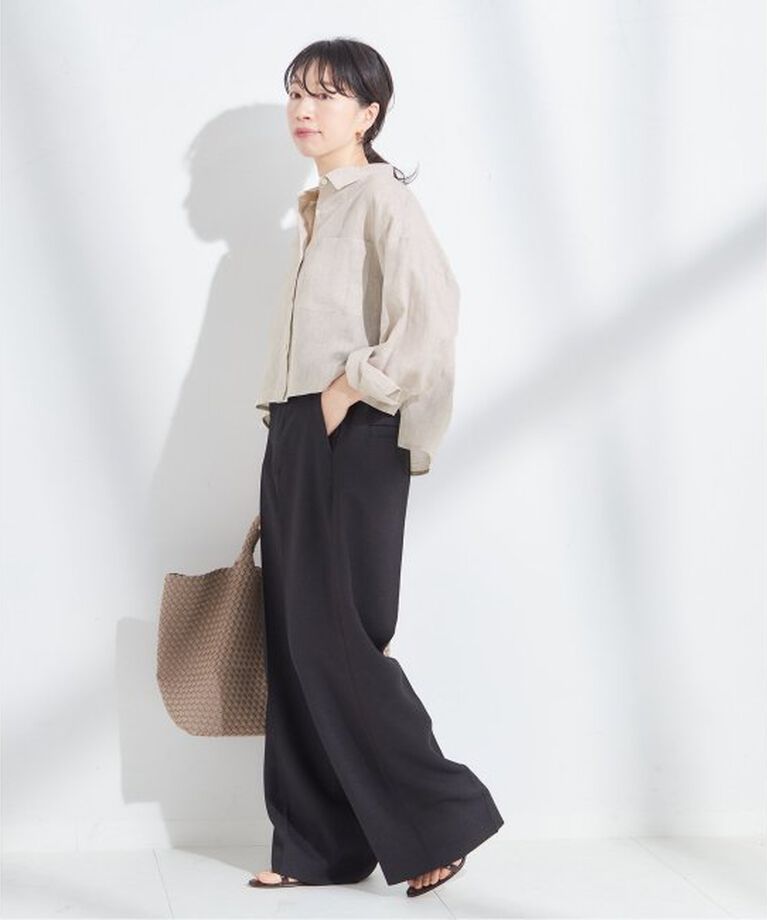 journal standard L'essage「ヨーロピアンフラックスショートシャツ」|シャツ・ブラウス|