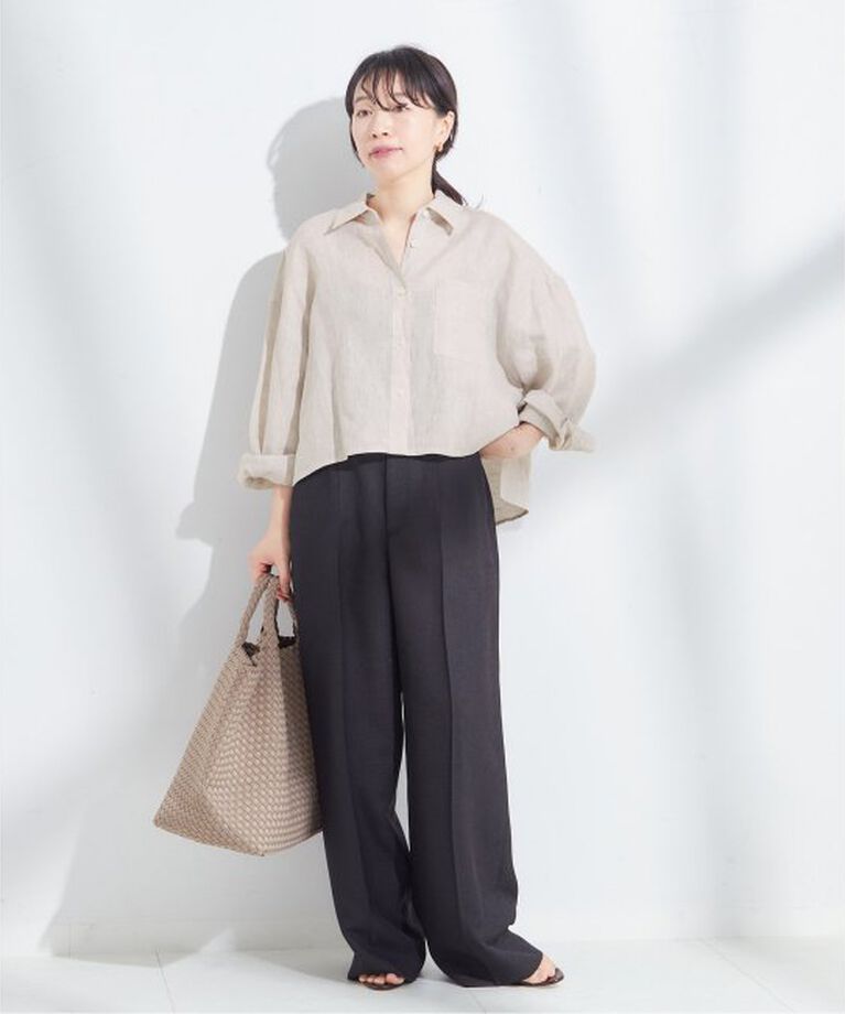 journal standard L'essage「ヨーロピアンフラックスショートシャツ」|シャツ・ブラウス|
