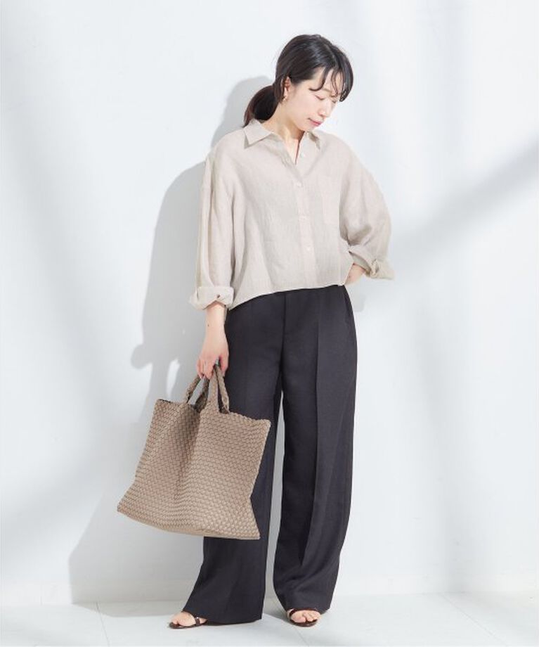 journal standard L'essage「ヨーロピアンフラックスショートシャツ」|シャツ・ブラウス|