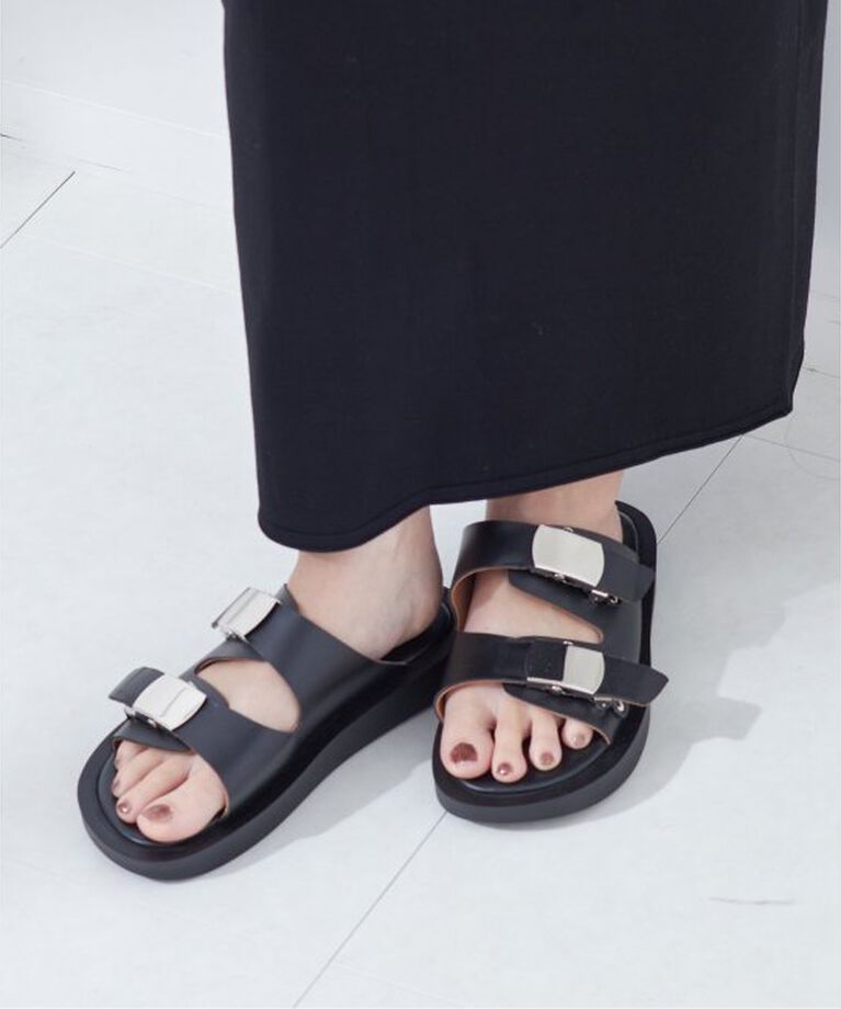 journal standard L'essage「《別注》【CAMINANDO/カミナンド】LEATHER BUCKLE PLATFORM：サンダル」|サンダル|