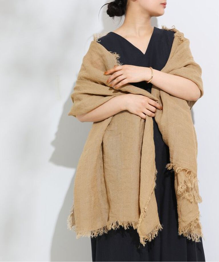 journal standard L'essage「【ASAUCE MELER】フランダースサンリネンガーゼST：ストール」|ストール|ベージュ
