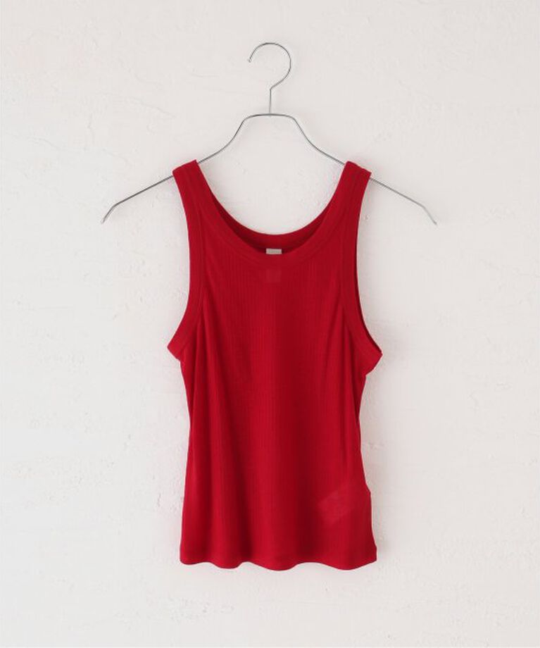 JOURNAL STANDARD「【VERSO/ヴェルソ】SHEER RIBBED SLEEVELESS TOP」|タンクトップ|レッド