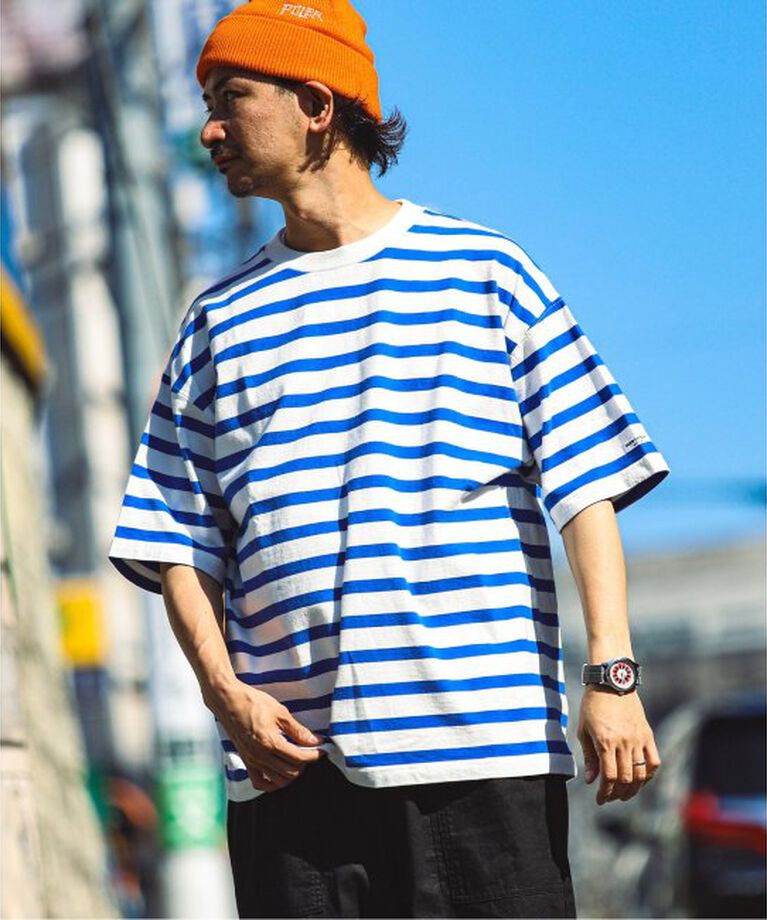 JOURNAL STANDARD relume「HARDIN KNITWEAR 別注 天竺 ボーダー Tシャツ」|Tシャツ・カットソー|ブルー