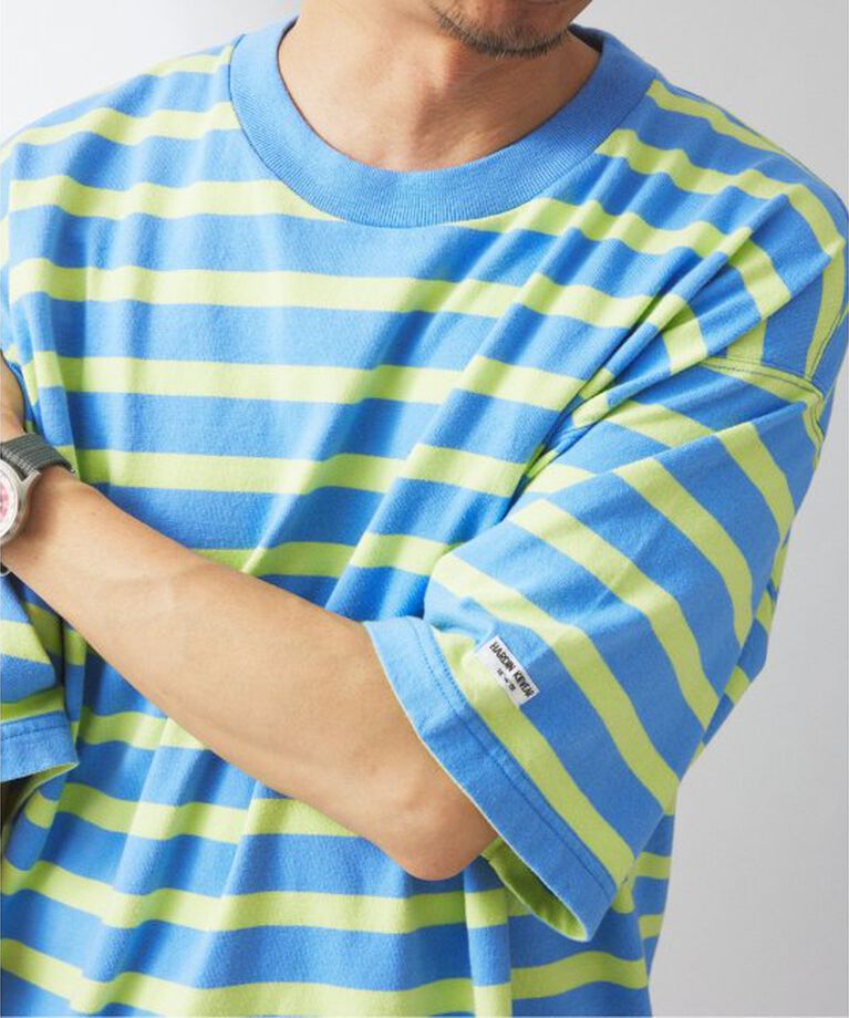 JOURNAL STANDARD relume「HARDIN KNITWEAR 別注 天竺 ボーダー Tシャツ」|Tシャツ・カットソー|サックスブルー