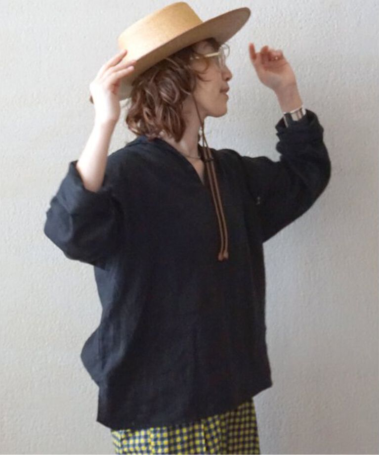 journal standard luxe「ソフトリネン セーラーシャツ」|シャツ・ブラウス|ブラック