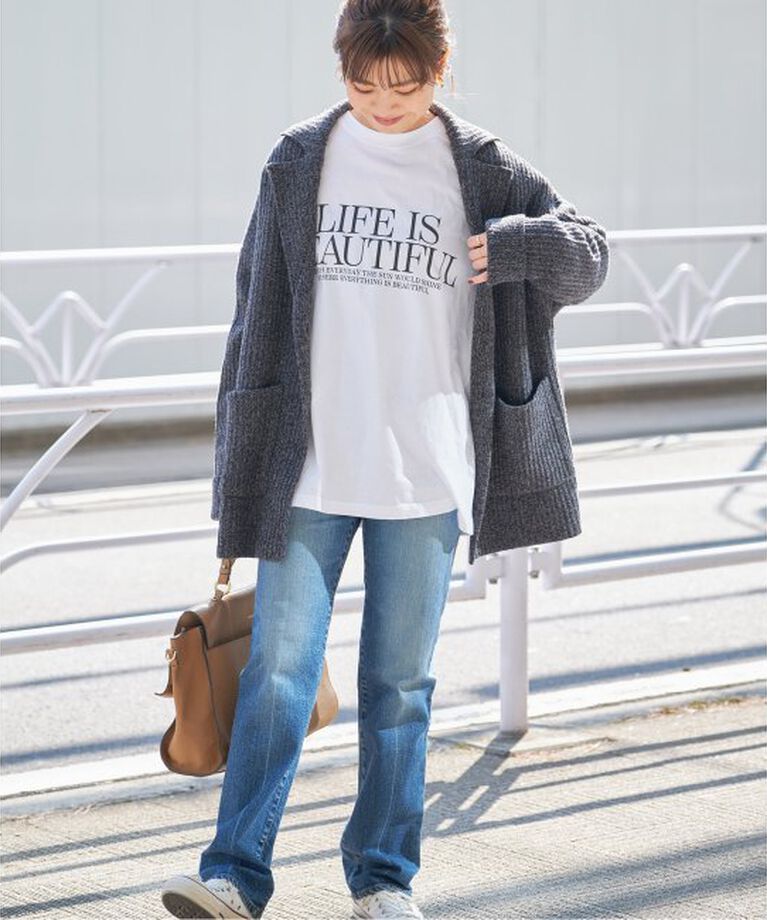 Spick and Span「モノトーンプリントロゴロンT」|Tシャツ・カットソー|
