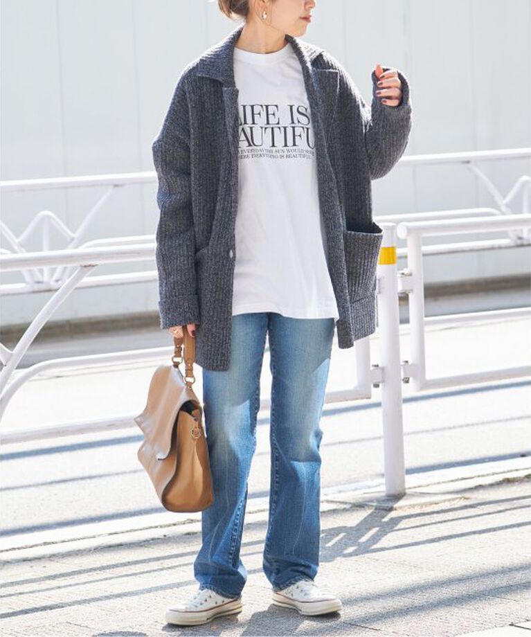 Spick and Span「モノトーンプリントロゴロンT」|Tシャツ・カットソー|