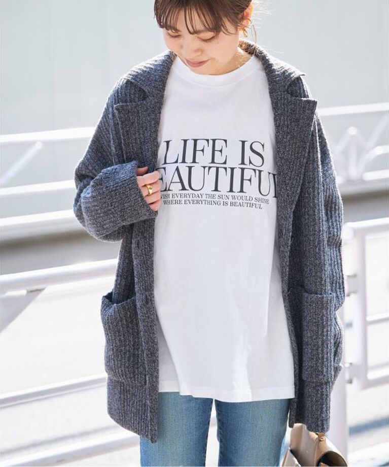 Spick and Span「モノトーンプリントロゴロンT」|Tシャツ・カットソー|