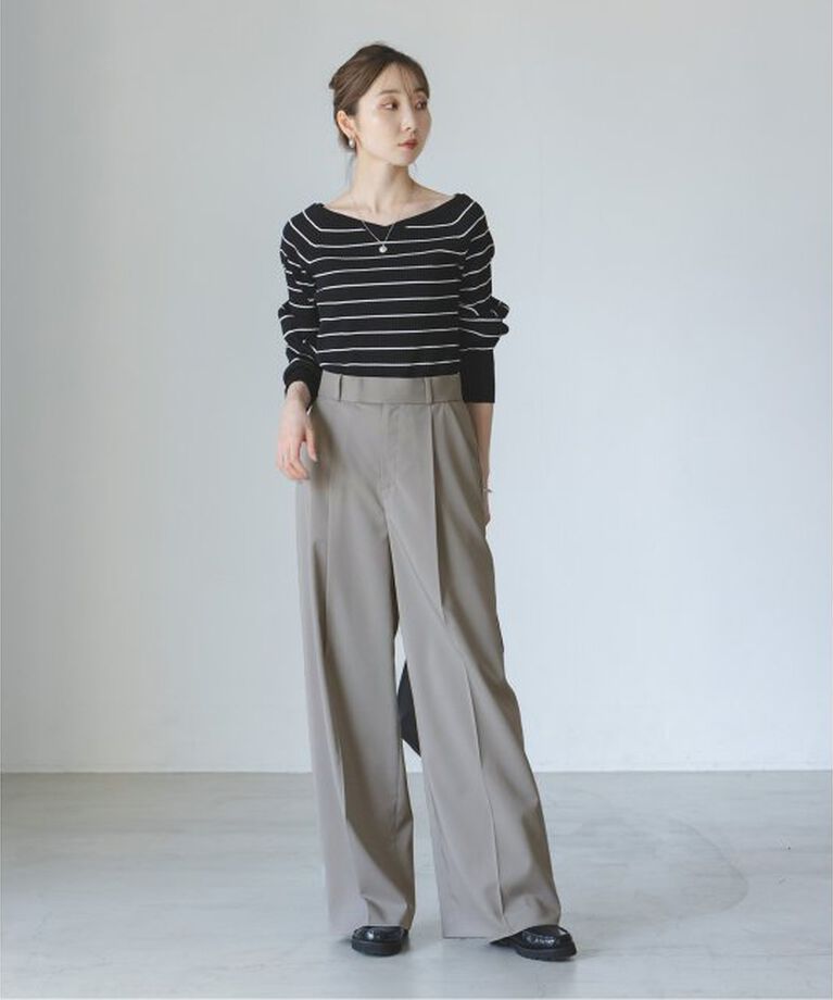 NOBLE「《追加》エステルツイルストレッチスラックスパンツ2」|スラックス|
