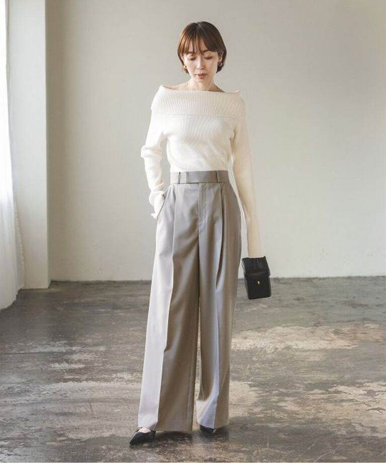 NOBLE「《追加》エステルツイルストレッチスラックスパンツ2」|スラックス|