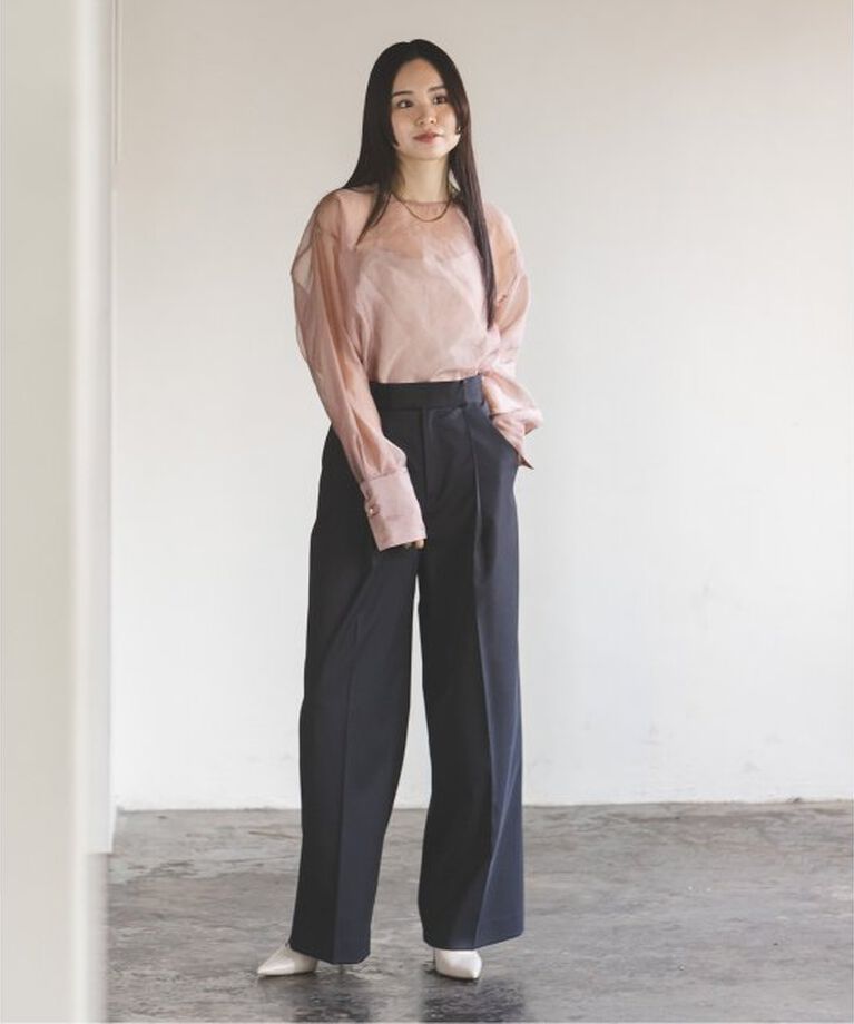 NOBLE「《追加》エステルツイルストレッチスラックスパンツ2」|スラックス|