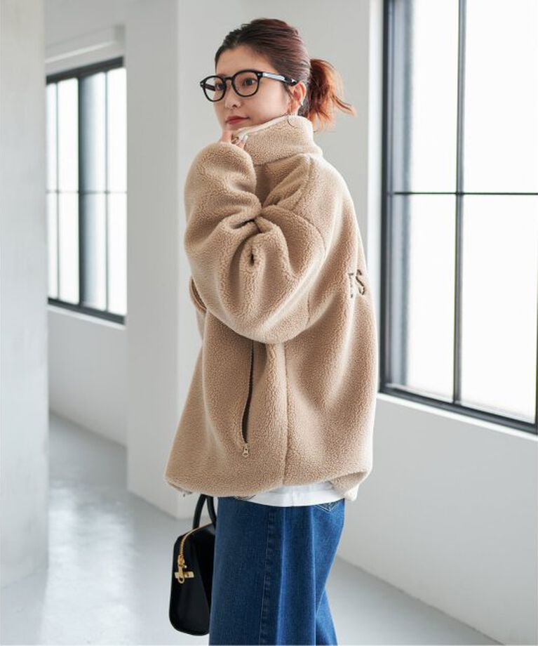 Spick and Span「《追加》バックロゴボアブルゾン」|その他|ベージュ