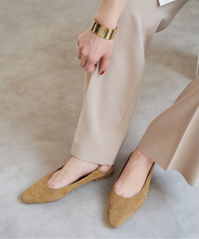 Spick and Span「Spick & Span ポインテッドバックストラップシューズ」|その他|キャメル