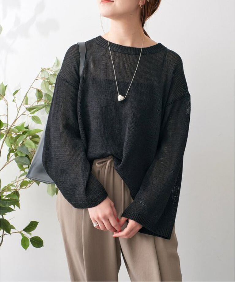 Spick and Span「ルーズコットンテープヤーンニット」|ニット・セーター|ブラック