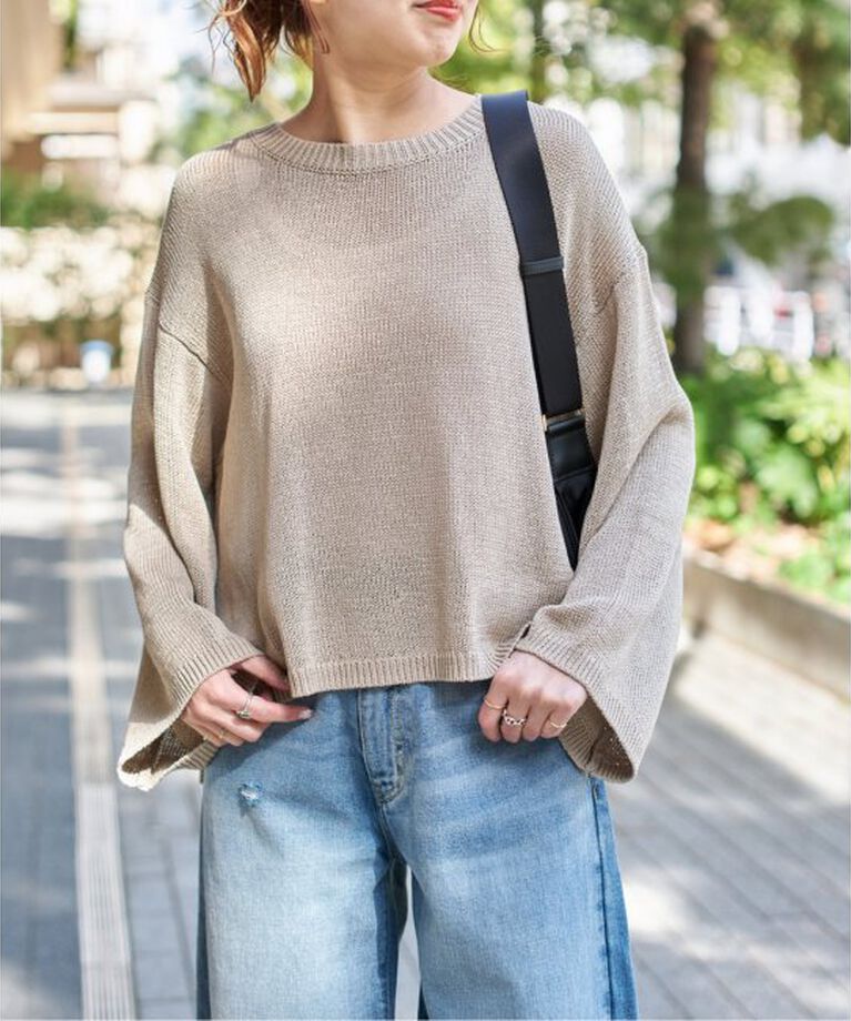 Spick and Span「ルーズコットンテープヤーンニット」|ニット・セーター|