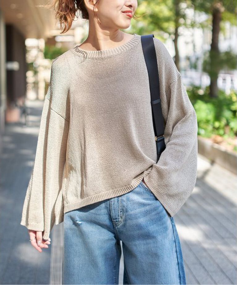 Spick and Span「ルーズコットンテープヤーンニット」|ニット・セーター|