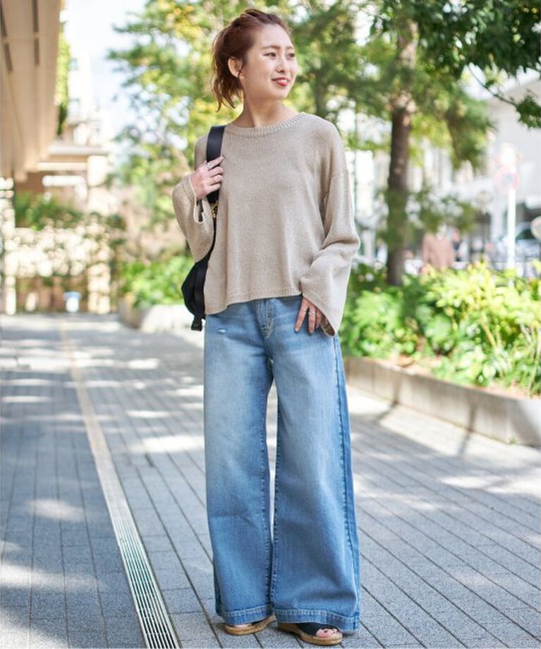 Spick and Span「ルーズコットンテープヤーンニット」|ニット・セーター|