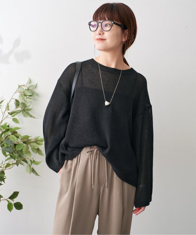 Spick and Span「ルーズコットンテープヤーンニット」|ニット・セーター|