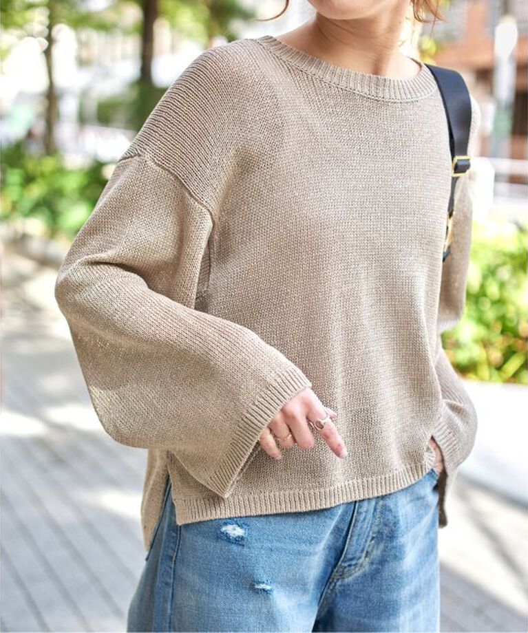 Spick and Span「ルーズコットンテープヤーンニット」|ニット・セーター|ベージュ A