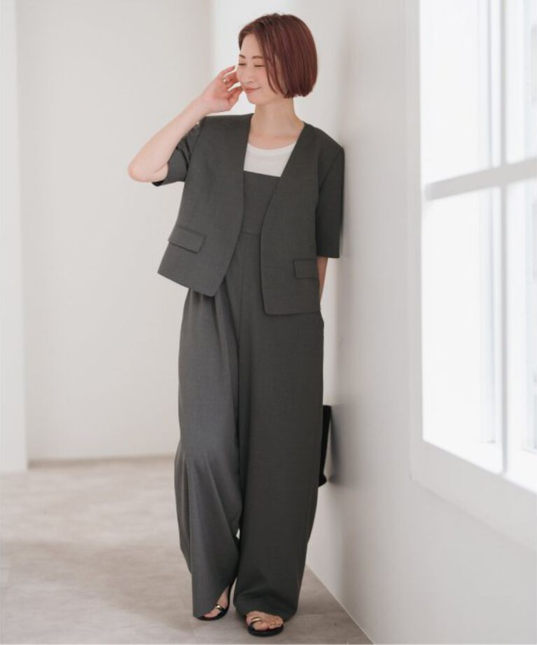 Spick and Span「ハーフスリーブノーカラージャケット」|その他|