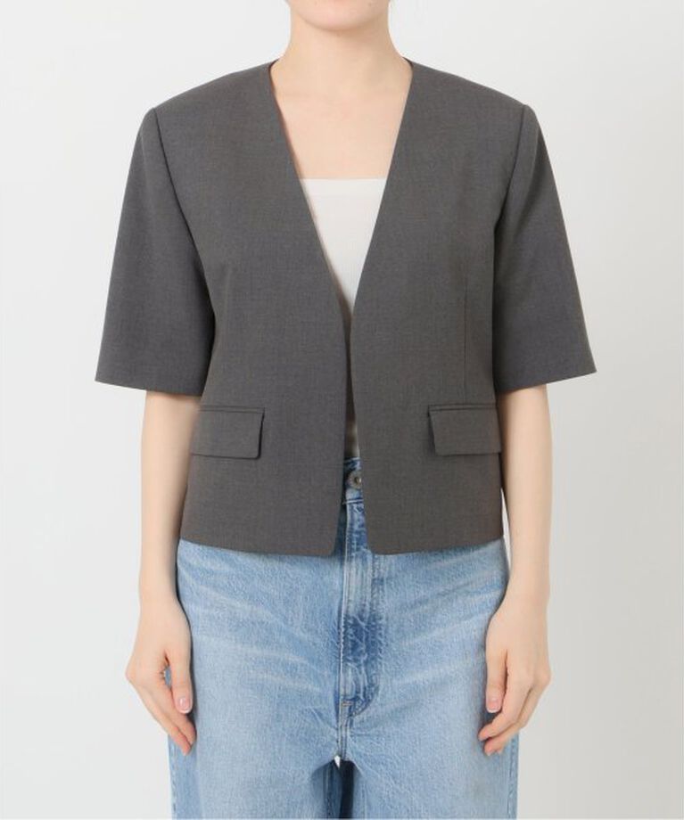 Spick and Span「ハーフスリーブノーカラージャケット」|その他|